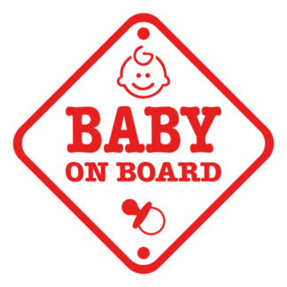 Baby On Board Sign Decal (Red)